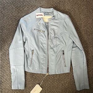 Ci Sono Light Blue Leather Jacket